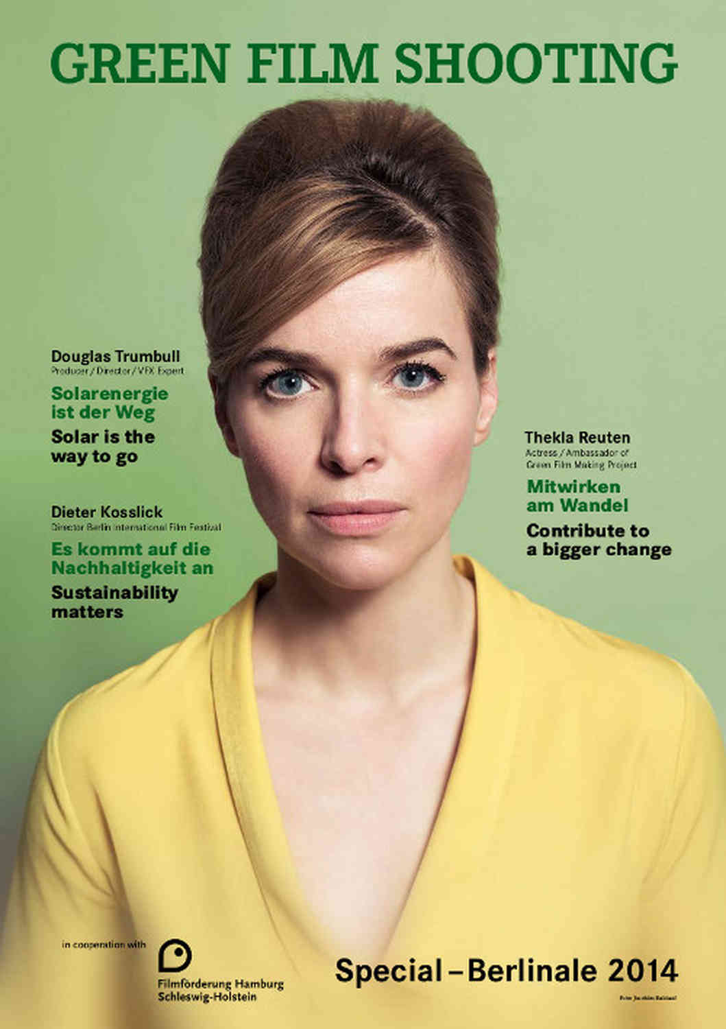 Thekla on the cover of 'Green Film Shooting' Magazine's special Berlinale edition